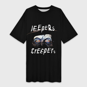 Платье-футболка 3D с принтом Джиперс Криперс в шляпе в Кировске,  |  | creepers | jeepers | джиперс | джиперс криперс | киногерой | криперс | ужасы