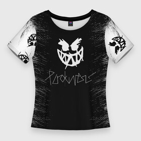 Женская футболка 3D Slim с принтом Pyrokinesis  улыбки лого в Кировске,  |  | pyrokinesis | андрей пирокинезис | каждаябарбистерва | левый баттл | музыка | музыкант | пирокинезис | рэп | рэпер | хип хоп