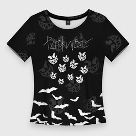 Женская футболка 3D Slim с принтом Pyrokinesis  летучей мыши в Кировске,  |  | pyrokinesis | андрей пирокинезис | каждаябарбистерва | левый баттл | музыка | музыкант | пирокинезис | рэп | рэпер | хип хоп