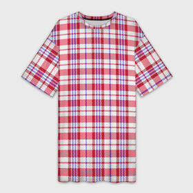 Платье-футболка 3D с принтом Клетчатая сумка челночника паттерн. Дань 90 ым в Кировске,  |  | 90 ые | антибренд | винтаж | китайская сумка | клетчатый | красный | ностальгия | паттерн | пиксельный | ретро | розовый | челночник
