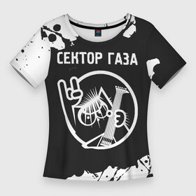 Женская футболка 3D Slim с принтом Сектор Газа + КОТ + Брызги в Кировске,  |  | band | metal | paint | rock | брызги | газа | группа | кот | краска | рок | сектор | сектор газа