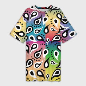 Платье-футболка 3D с принтом Well paisley pattern в Кировске,  |  | kerchief | градиент | пейсли | спираль | узоры