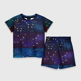 Детский костюм с шортами 3D с принтом Самые известные созвездия Северного полушария летом в Кировске,  |  | constellations | galaxy | stars | вселенная | звезды | небо | ночное | полушарие | северное | созвездия