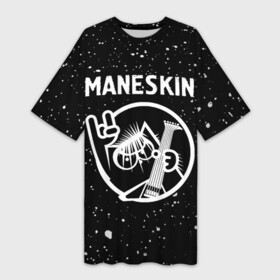 Платье-футболка 3D с принтом Maneskin  КОТ  Брызги в Кировске,  |  | band | maneskin | metal | paint | rock | брызги | группа | кот | краска | манескин | рок