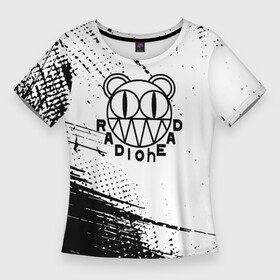Женская футболка 3D Slim с принтом radiohead лого в Кировске,  |  | 1997   2017 | alternative | greenwood | jonny greenwood | nigel godrich | radiohead | rock | thm yrk | xl | xl recordings | группа | радиоголова | рок