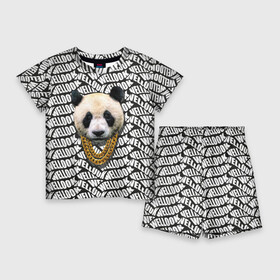 Детский костюм с шортами 3D с принтом Panda Look в Кировске,  |  | animal | panda | гигант | гигантская панда | голова живовтного