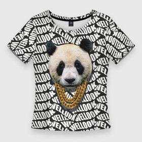 Женская футболка 3D Slim с принтом Panda Look в Кировске,  |  | animal | panda | гигант | гигантская панда | голова живовтного