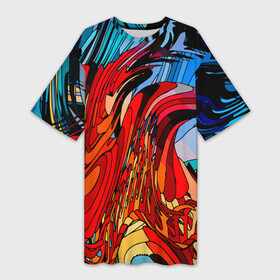 Платье-футболка 3D с принтом Abstract color pattern  Fashion 2022 в Кировске,  |  | abstraction | color | fashion | pattern | абстракция | мода | узор | цвет