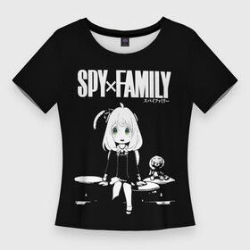 Женская футболка 3D Slim с принтом Аня Форджер  Семья Шпиона  Spy x Family в Кировске,  |  | anya | forger | loid | spy family | spy x family | yor | аниме | аня | йор | лойд | семья | форджер | шпиона