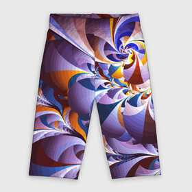 Велосипедки 3D с принтом оранжево  голубой фрактал в Кировске,  |  | abstraction | color | fashion | neon | pattern | абстракция | мода | неон | узор | цвет