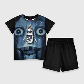 Детский костюм с шортами 3D с принтом Арт  хоррор в Кировске,  |  | handeyework | аниме | арт | бойтесь | боюсь | водяной | глаза | кикимора | лицо | лодка | мумия | плавание | пучиглазый | рисунок | синий | страшное | темно миний | хоррор