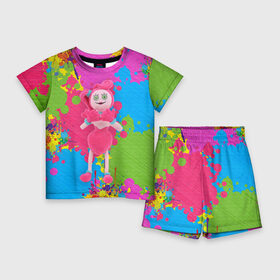 Детский костюм с шортами 3D с принтом Мама длинные ноги в ярких красках в Кировске,  |  | poppy playtime | видеоигра | игра | мама | мама длинные ноги | поппи плейтайм