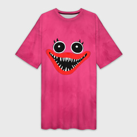 Платье-футболка 3D с принтом Кисси Мисси  Poppy Playtime Хаги Ваги в Кировске,  |  | poppy play me | poppy playtime | детский | игра | кисси мисси | мех | монстр | неон | персонаж | розовый | хаги ваги | шерсть