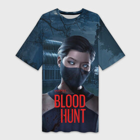 Платье-футболка 3D с принтом VAMPIRE  THE MASQUERADE  BLOOD HUNT в Кировске,  |  | blood hunt | the masquerade | vampire | vampire: the masquerade | блуд хант | вампир | вампирский маскарад | вампиры | кровавая охота