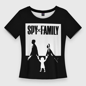 Женская футболка 3D Slim с принтом Spy x Family: Семья шпиона (черно белая) в Кировске,  |  | spy  family | манга | семья | супайфамири | тацуей эндо | шпион