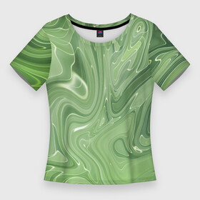 Женская футболка 3D Slim с принтом Зеленый жидкий камуфляж в Кировске,  |  | green | вода | воин | зеленый | камуфляж | краска | маскировка | милитари | пятна | пятно | разведчик | разводы | солдат | текстура | униформа