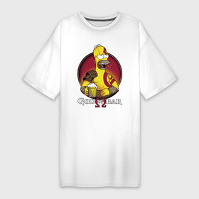 Платье-футболка хлопок с принтом Homer god of bar в Кировске,  |  | bar | beer | burp | god of bar | homer simpson | бар | бог бара | гомер симпсон | отрыжка