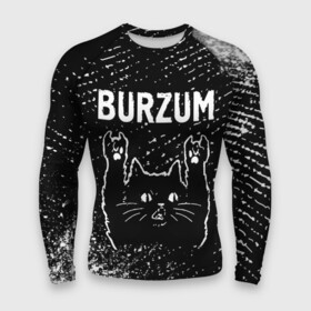 Мужской рашгард 3D с принтом Burzum  Rock Cat в Кировске,  |  | band | burzum | metal | rock | бурзум | группа | кот | краска | краски | рок | рок кот