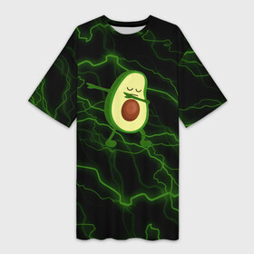 Платье-футболка 3D с принтом avocado  молнии в Кировске,  |  | avocado | avocado couple | cartoon | ава | авокадо | забавно | пара авокадо | семейное веселье | смешные комиксы