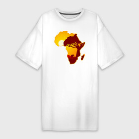 Платье-футболка хлопок с принтом Африканский континент в Кировске,  |  | elephant | азиатский слон | африка | животное | зверь | индийский слон | континент | слон | слоненок | слоник | слониха | слоны | слоняра | уши | хобот | элефант