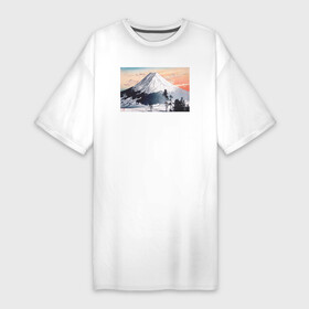 Платье-футболка хлопок с принтом Katsuyama Neighborhood (Гора Фудзи) в Кировске,  |  | japan | винтаж | горы | природа | фудзи | япония | японская анимация | японская эстетика | японский | японский стиль