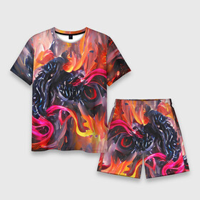Мужской костюм с шортами 3D с принтом Уроборос в огне в Кировске,  |  | bright | dark | dragon | fbstraction | fire | абстракция | броский | дракон | мрачный | огонь | рисунок | темный | фееричный | яркий