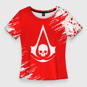 Женская футболка 3D Slim с принтом assassin s creed  череп  красные брызги в Кировске,  |  | slayer | valhalla | асасин | ассасин крид | ассасин крид вальгалла | ассассин | вальгалла | тамплиеры