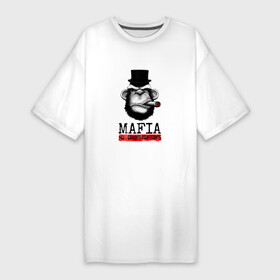 Платье-футболка хлопок с принтом Мафия  Mafia в Кировске,  |  | brutal | mafia | men | алькопоне | арт | банда | бандит | бандито | брутал | брутальный | в шляпе | гангстер | гангстерито | грозный | крутой мен | мафиози | мафия | мэн | обезьяна | рисунок | с надписями