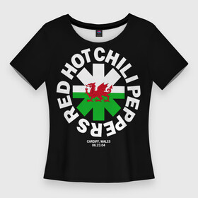 Женская футболка 3D Slim с принтом Cardiff, Wales: 6 23 04  Red Hot Chili Peppers в Кировске,  |  | Тематика изображения на принте: red hot chili peppers | rhcp | альтернативный | джош клингхоффер | красные острые перцы чили | метал | ред хот чили пеперс | рок группа | рхчп | рэп | фанк | фли | чад смит | энтони кидис