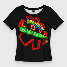 Женская футболка 3D Slim с принтом Unlimited Love  Red Hot Chili Peppers в Кировске,  |  | red hot chili peppers | rhcp | альтернативный | джош клингхоффер | красные острые перцы чили | метал | ред хот чили пеперс | рок группа | рхчп | рэп | фанк | фли | чад смит | энтони кидис