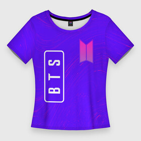 Женская футболка 3D Slim с принтом BTS  Разводы в Кировске,  |  | band | boyband | bts | k pop | kpop | logo | music | бойбенд | бойбэнд | бтс | группа | к поп | кпоп | лого | логотип | музыка | разводы | символ | символы