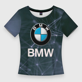 Женская футболка 3D Slim с принтом БМВ  BMW  Абстракция в Кировске,  |  | bmw | bmw performance | m | motorsport | performance | бмв | моторспорт