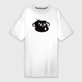 Платье-футболка хлопок с принтом Эмодзи обезьянка глаза кресты в Кировске,  |  | monkey | гамадрил | мартышка | обезьяна | обезьянка | обезьяны | павиан | примат | шимпанзе