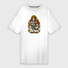 Платье-футболка хлопок с принтом Индуистский бог Хануман в Кировске,  |  | monkey | гамадрил | гарила | горилла | животное | индия | индуистский бог хануман | король обезьян | мартышка | обезьяна | обезьянка | обезьяны | павиан | примат | шимпанзе