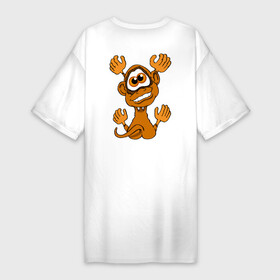 Платье-футболка хлопок с принтом Обезьяна на твоей спине в Кировске,  |  | monkey | гамадрил | животное | мартышка | обезьяна | обезьянка | обезьяны | павиан | примат | шимпанзе