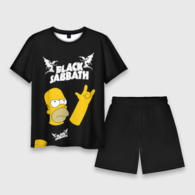 Мужской костюм с шортами 3D с принтом Black Sabbath Гомер Симпсон Simpsons в Кировске,  |  | black | black sabath | black sabbath | hard rock | heavy metal | ozzy | sabath | simpson | simpsons | блэк сабат | гомер | группы | метал | музыка | оззи | оззи осборн | ози | осборн | рок | симпсоны | симсон | хард рок | хэви метал