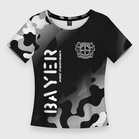 Женская футболка 3D Slim с принтом BAYER  Bayer Pro Football  Камуфляж в Кировске,  |  | bayer | club | footbal | logo | pro football | байер | знак | камуфляж | клуб | логотип | логотипы | милитари | символ | символы | форма | футбол | футбольная | футбольный