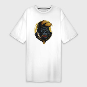 Платье-футболка хлопок с принтом Hip hop Gorilla в Кировске,  |  | gorilla | hip hop | rap | горилла | обезьяна | рэпер