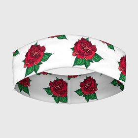 Повязка на голову 3D с принтом Цветы Красные Розы На Белом Фоне в Кировске,  |  | flowers | букет | природа | растение | роза | розы | флора | цветы