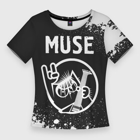 Женская футболка 3D Slim с принтом Muse + КОТ + Брызги в Кировске,  |  | band | metal | muse | paint | rock | брызги | группа | кот | краска | мьюз | рок