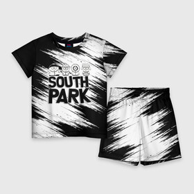 Детский костюм с шортами 3D с принтом Южный парк  персонажи и логотип (South Park) в Кировске,  |  | eric | kenny | kyle | south park | stanley | кайл | кенни | мультфильм | саус парк | сауспарк | сериал | стэн | эрик | южный парк