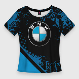 Женская футболка 3D Slim с принтом BMW : БМВ  ЛОГО в Кировске,  |  | bmw | bmw performance | m | motorsport | performance | бмв | моторспорт