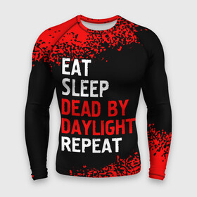 Мужской рашгард 3D с принтом Eat Sleep Dead by Daylight Repeat  Арт в Кировске,  |  | daylight | dead | eat sleep dead by daylight repeat | logo | дед | дэйлайт | игра | игры | краска | лого | логотип | символ | спрей