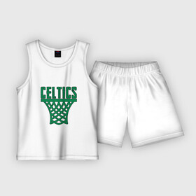 Детская пижама с шортами хлопок с принтом Celtics Dunk в Кировске,  |  | basketball | game | nba | sport | баскетбол | баскетболист | бостон | игра | мяч | нба | спорт | спортсмен