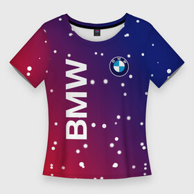 Женская футболка 3D Slim с принтом бмв  bmw  градиент в Кировске,  |  | bmw | bmw performance | m | motorsport | performance | бмв | моторспорт