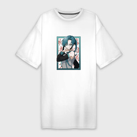 Платье-футболка хлопок с принтом Hatsune Miku Drain в Кировске,  |  | anime | art | drain | hatsune | hatsune miku | miku | аниме | арт | девушка | дрейн | мику | мику хатсуне | мультипликация | рисунок | стиль | хатсуне | хатсуне мику | япония
