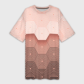 Платье-футболка 3D с принтом Hexagon Minimal в Кировске,  |  | абстракция | бронь | броня | геометрия | рисунок | узор | шестиугольник