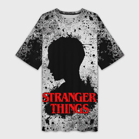 Платье-футболка 3D с принтом Очень странные дела Stranger things в Кировске,  |  | stranger things | stranger things netflix | vecna | загадочные события | одиннадцать | очень странные дела | проклятье векны