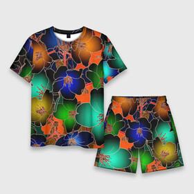 Мужской костюм с шортами 3D с принтом Vanguard floral pattern  Summer night  Fashion trend в Кировске,  |  | fashion | flowers | neon | night | pattern | summer | trend | vanguard | авангард | лето | мода | неон | ночь | тренд | узор | цветы