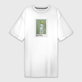 Платье-футболка хлопок с принтом Ван Гог Девушка в белом в Кировске,  |  | ван гог | вангог | винсент ван гог | девушка в белом | звездная ночь | ирисы | искусство | картина | художник | художники